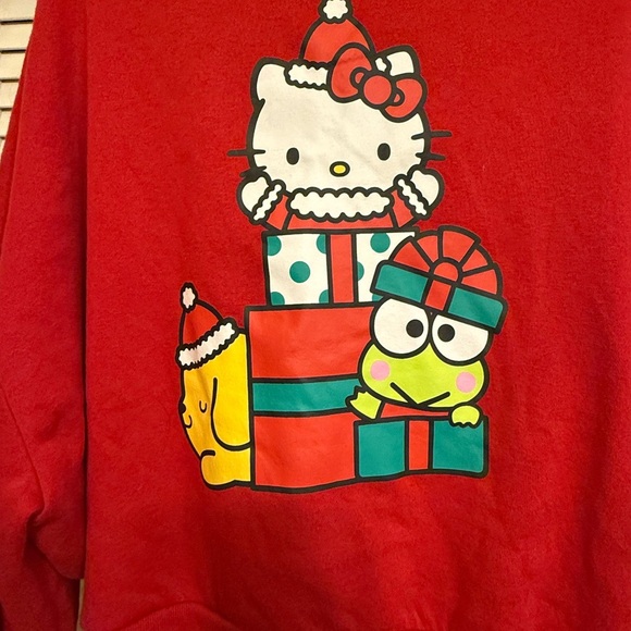 Aeropostale Red Christmas Hello Kitty cropped Full Zip Sweatshirt Women’s XXL - Picture 4 of 14